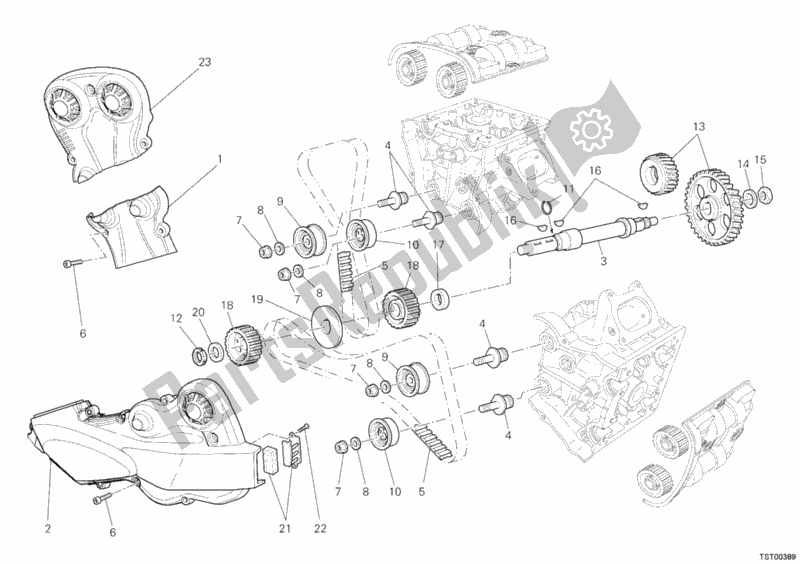 Alle onderdelen voor de Distributieriem van de Ducati Multistrada 1200 ABS USA 2011